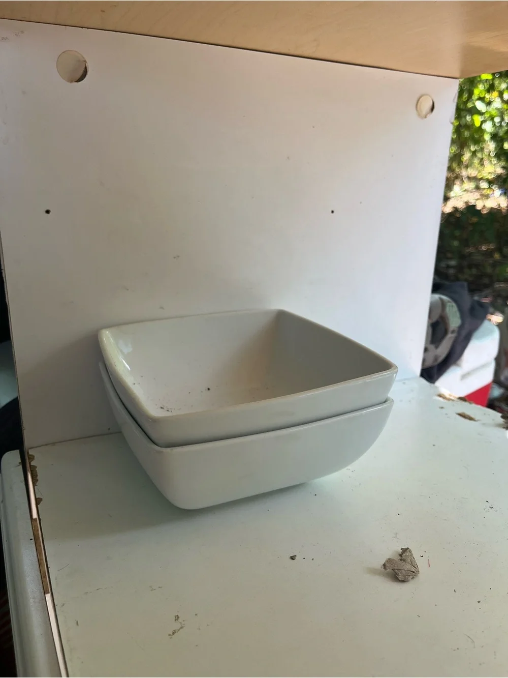 Glass square bowls
